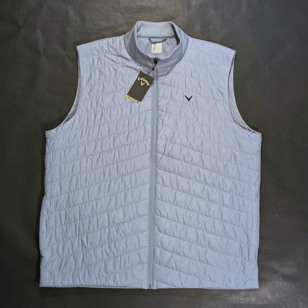 $90 Callaway Golf Men`s Quilted Vest Gray Size XL 2XL Sleeveless